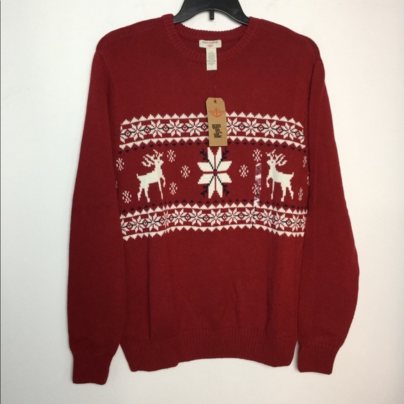 Dockers Other - Dockers L Crewneck Sweater Deer Red Blue Snowflake